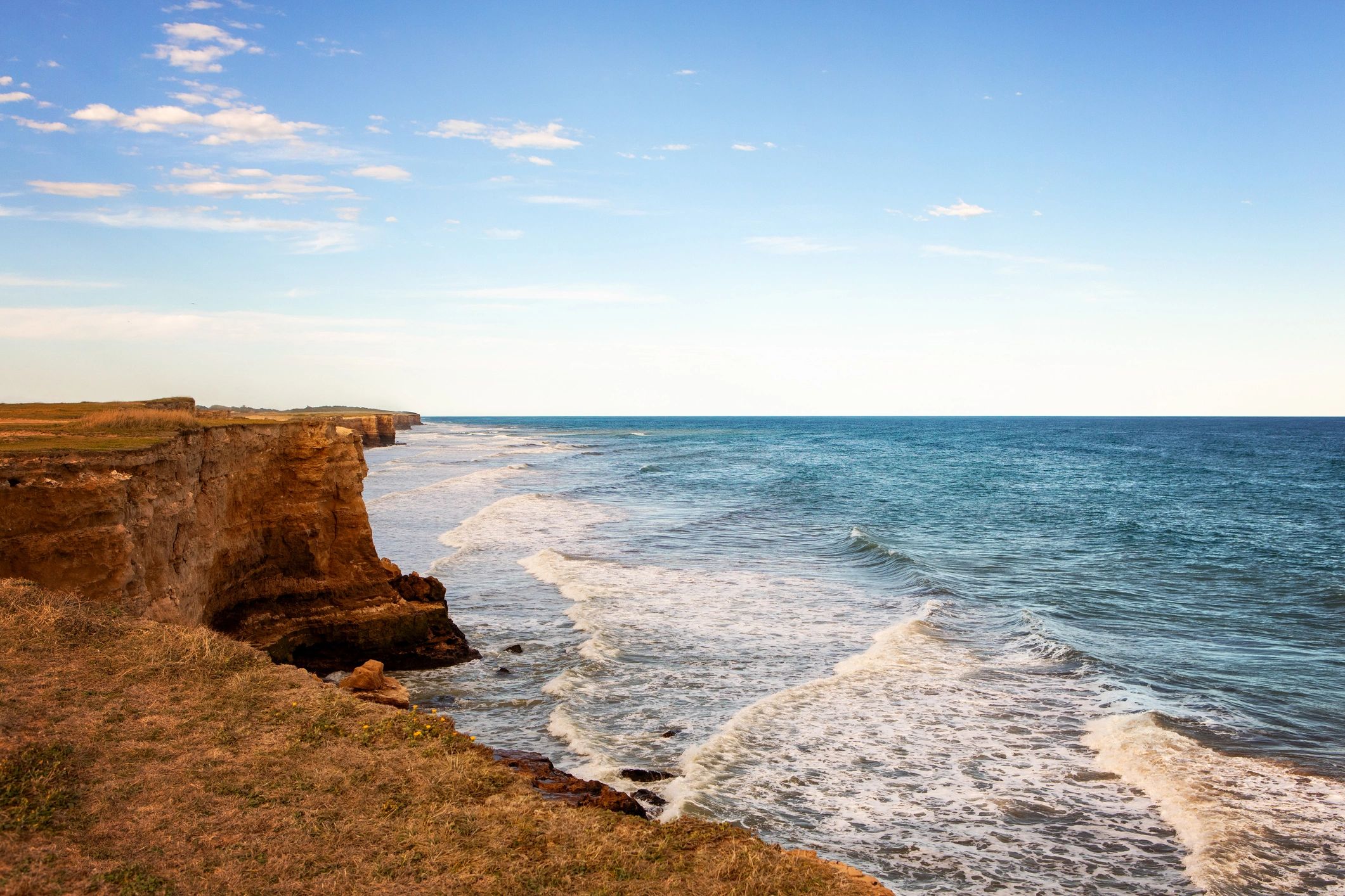 Peaceful coastal landscape at sunset