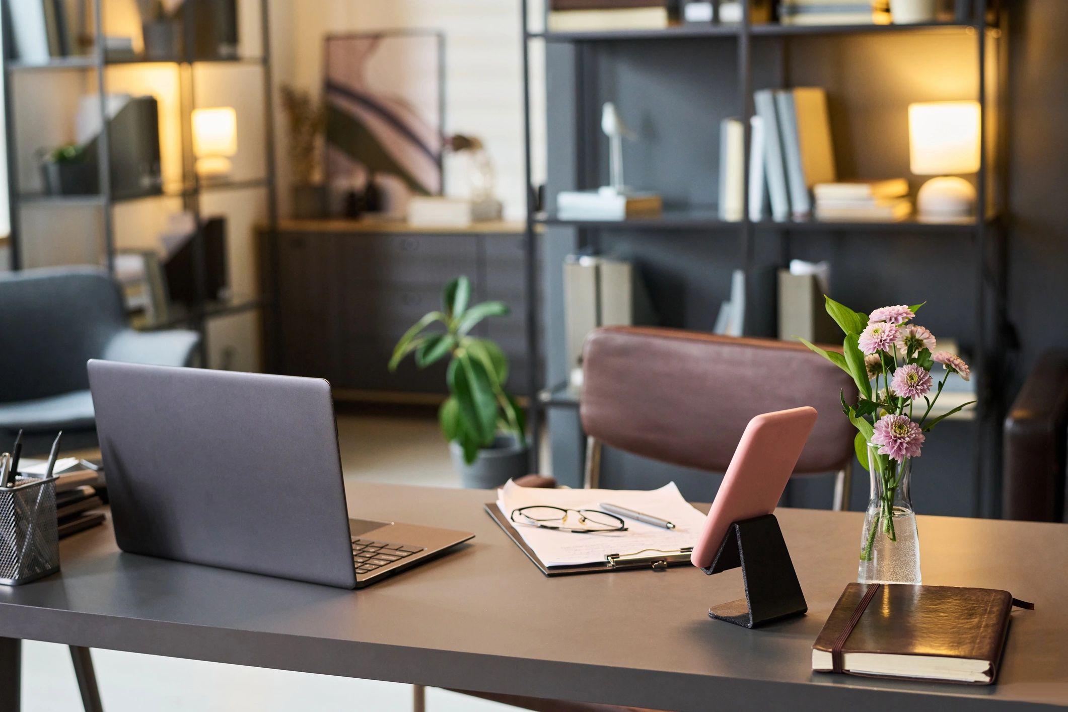 Comfortable counseling office workspace